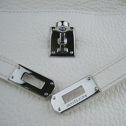 AAA Hermes Kelly 22 CM France Leather Handbag White H008 On Sale - Click Image to Close